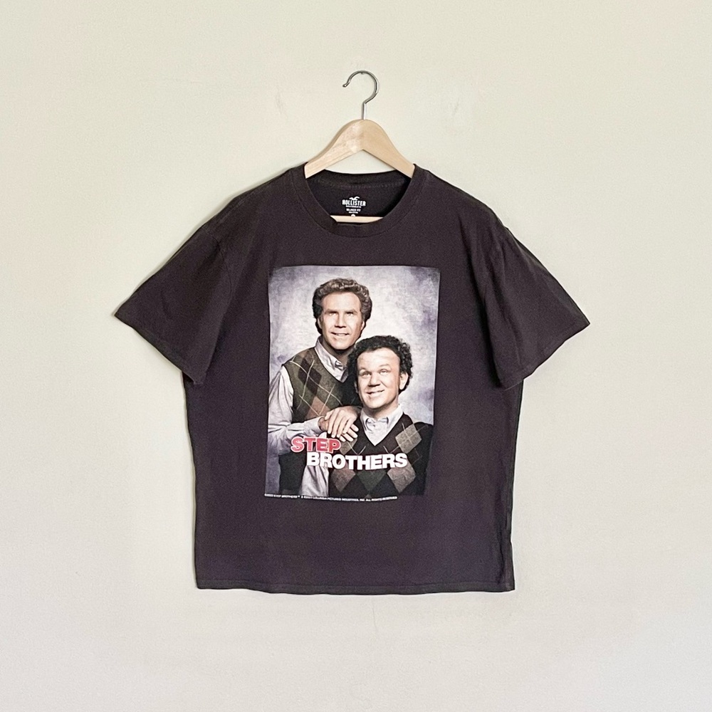 Hollister Step Brothers Portrait Best Friends Gray Movie T Shirt Adult Large